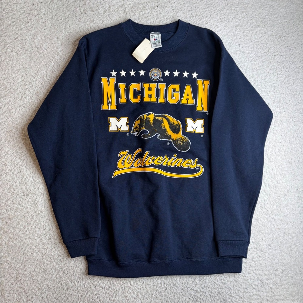 NEW Vintage Galt Sand Michigan Wolverines Sweatshirt Boys 16-18  Blue USA Made